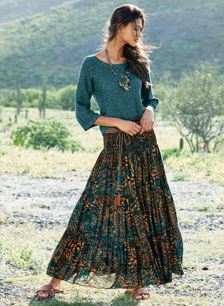 bohemian skirt and top