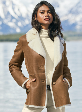 WOMEN FASHION Coats Shearling discount 76% Green M Anko Long coat 