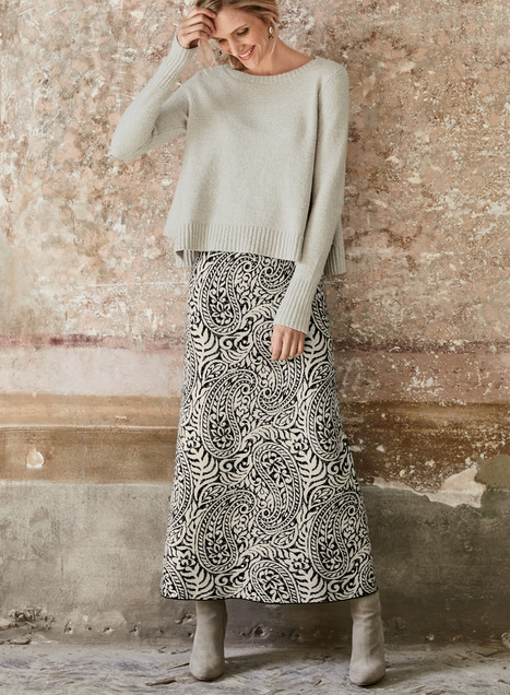 grey cotton maxi skirt