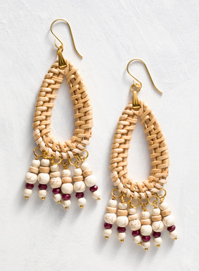 Details about   Artisan Hand-Painted & Beaded Sunburst Earrings From Peru-Southwestern Style 