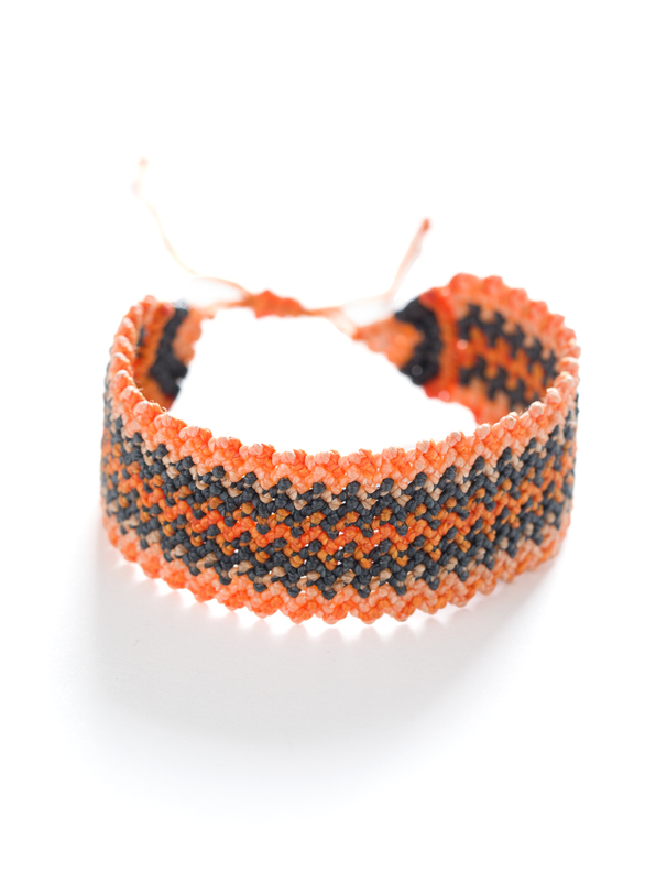 Orange/Grey Macrame Bracelet photo