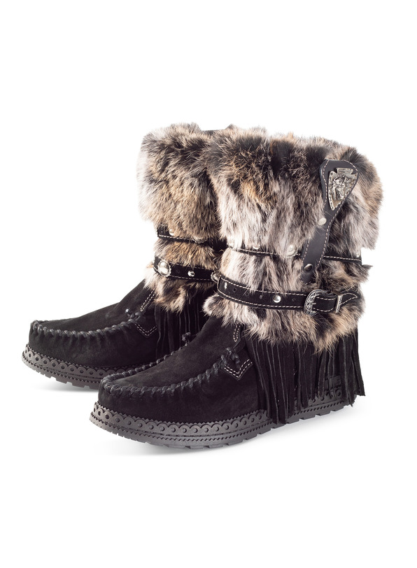 fur lined moccasin boots